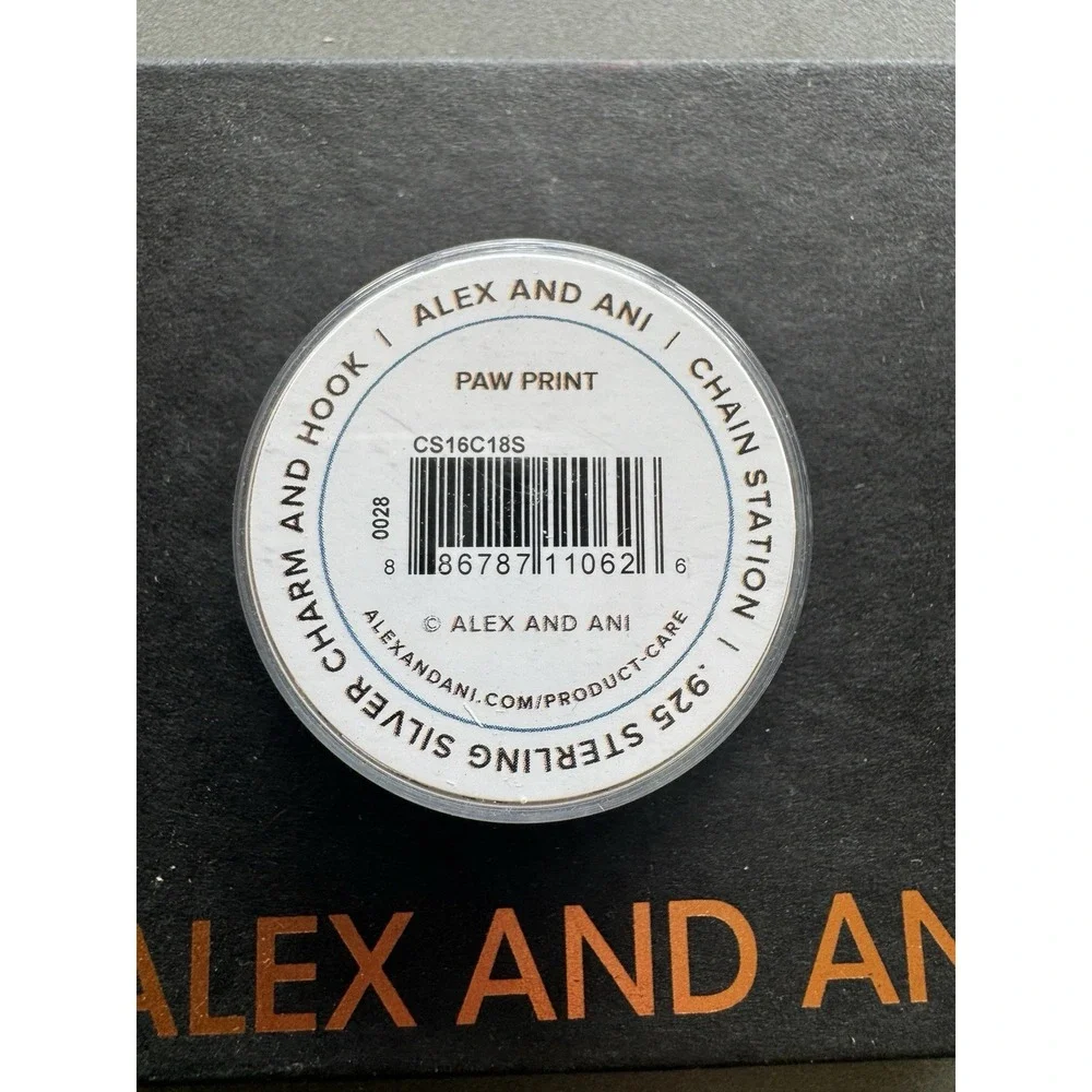 NEW Alex and Ani Paw Print Gold Chain Station Charm Dog Puppy‎ Sterling Silver